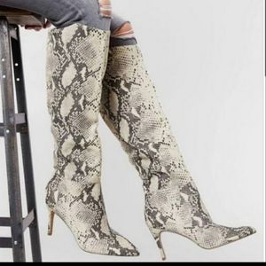 Steve Madden Kinga Embossed Knee High Boots
